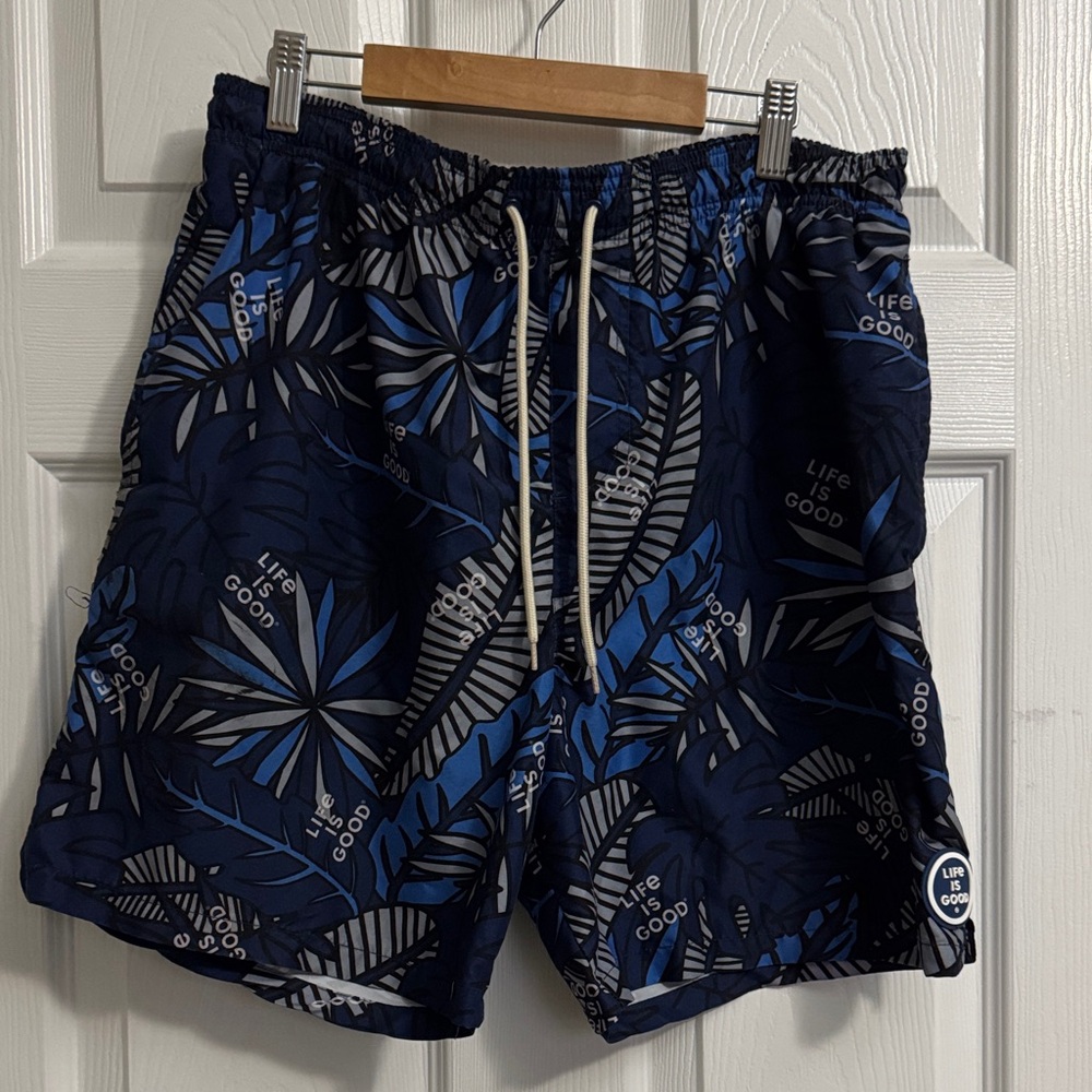 Life Is Good Men's Tropical Blue Board Shorts